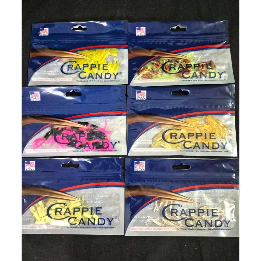 Crappie Bluegill Pan Fish Trout Crappie Candy Soft Plastic Baits 6pk's Lot #10